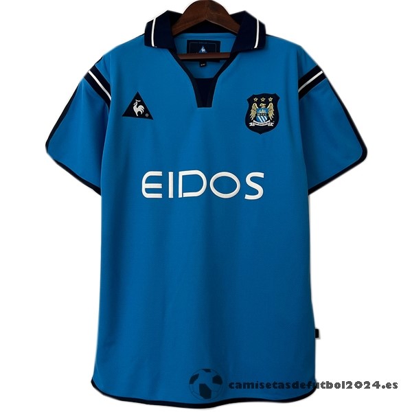 Casa Camiseta Manchester City Retro 2001 2002 Azul Venta Replicas