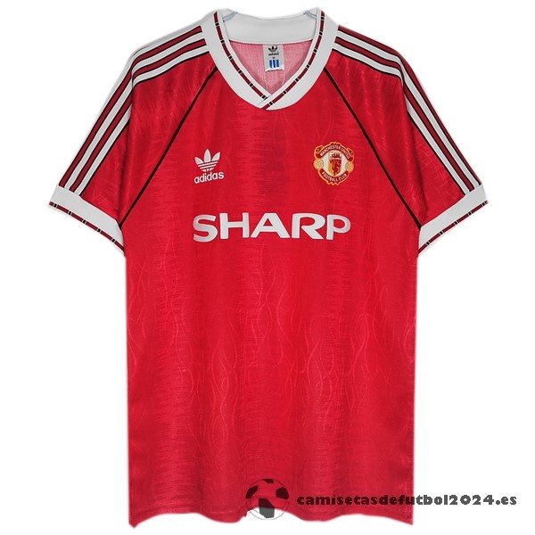 Casa Camiseta Manchester United Retro 1991 1992 Rojo Venta Replicas