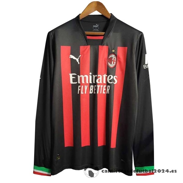 Casa Camiseta Manga Larga AC Milan 2022 2023 Rojo Venta Replicas