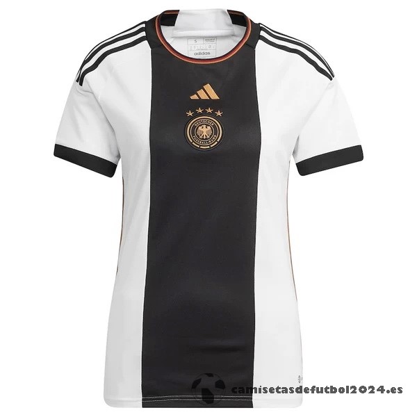Casa Camiseta Mujer Alemania 2022 Blanco Negro Venta Replicas