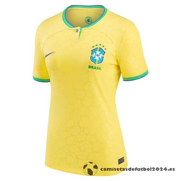 Casa Camiseta Mujer Brasil 2022 Amarillo Venta Replicas
