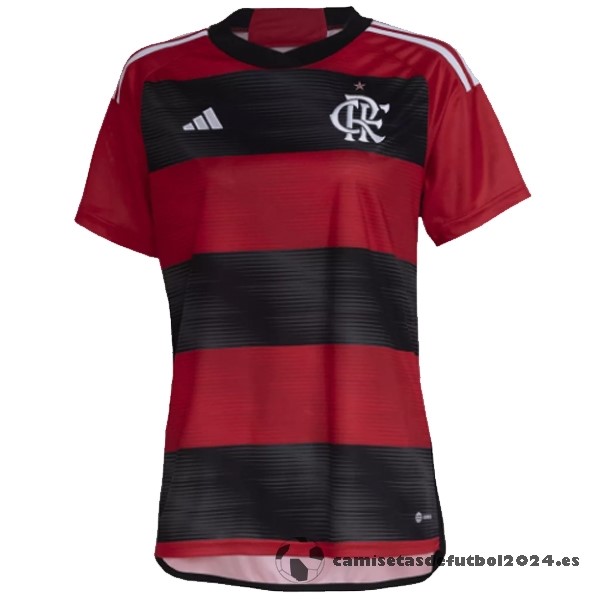 Casa Camiseta Mujer Flamengo 2023 2024 Rojo Negro Venta Replicas