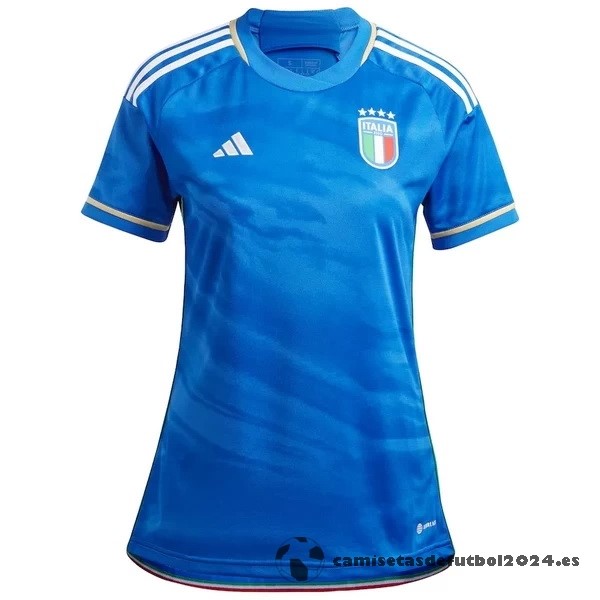 Casa Camiseta Mujer Italia 2023 Azul Venta Replicas