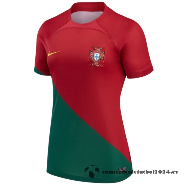 Casa Camiseta Mujer Portugal 2022 Rojo Venta Replicas