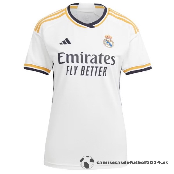 Casa Camiseta Mujer Real Madrid 2023 2024 Blanco Venta Replicas