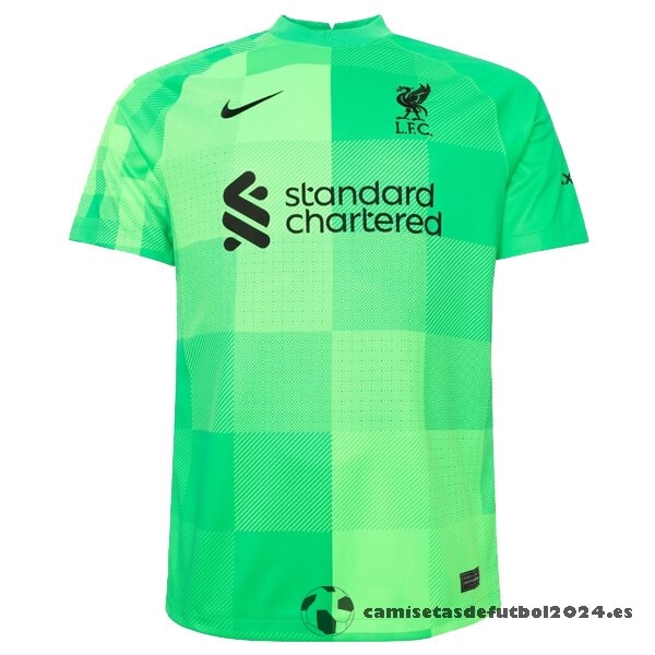 Casa Camiseta Portero Liverpool 2021 2022 Verde Venta Replicas