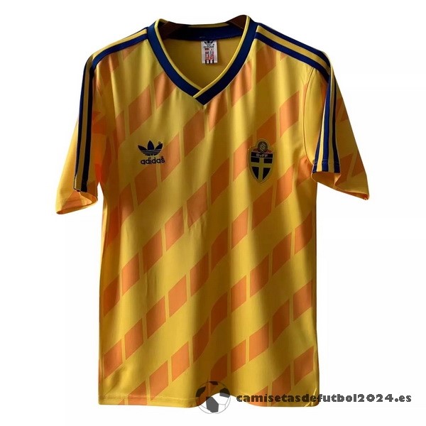 Casa Camiseta Suecia Retro 1988 Amarillo Venta Replicas
