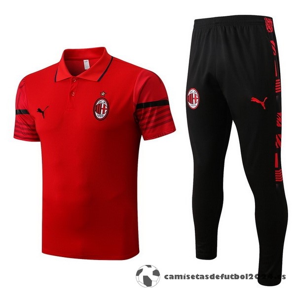 Conjunto Completo Polo AC Milan 2022 2023 Rojo Negro Venta Replicas