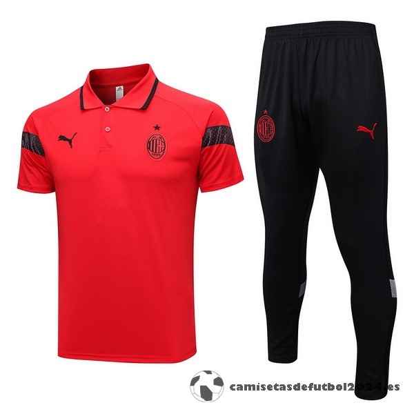 Conjunto Completo Polo AC Milan 2023 2024 Rojo Negro Venta Replicas