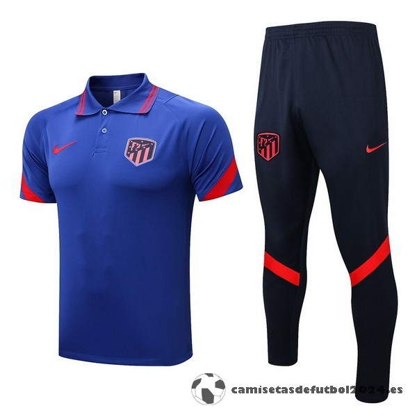 Conjunto Completo Polo Atlético Madrid 2022 2023 Azul Negro Venta Replicas