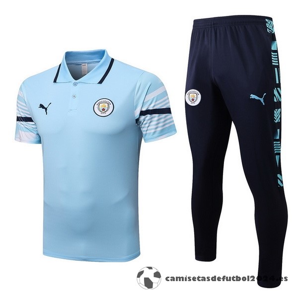 Conjunto Completo Polo Manchester City 2022 2023 Azul Claro Venta Replicas