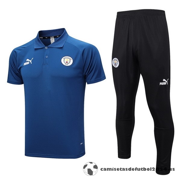 Conjunto Completo Polo Manchester City 2023 2024 Azul Marino Negro Venta Replicas