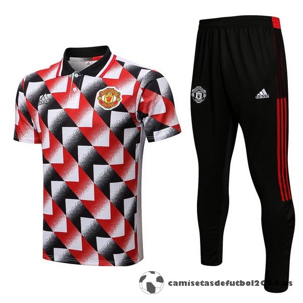 Conjunto Completo Polo Manchester United 2022 2023 Rojo Blanco Negro Venta Replicas