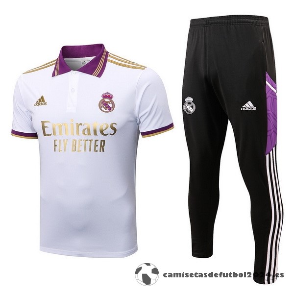 Conjunto Completo Polo Real Madrid 2022 2023 Blanco Purpura Venta Replicas