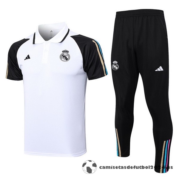 Conjunto Completo Polo Real Madrid 2023 2024 Blanco Negro Venta Replicas