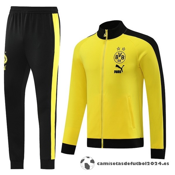 Conjunto Completo Ropa Deportiva Con Cremallera Larga Borussia Dortmund 2023 2024 Amarillo Negro Venta Replicas