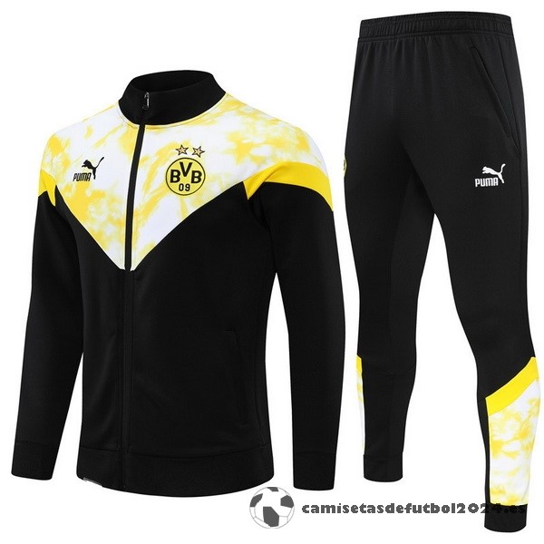Conjunto Completo Ropa Deportiva Con Cremallera Larga Niños Borussia Dortmund 2022 2023 Negro Amarillo Venta Replicas