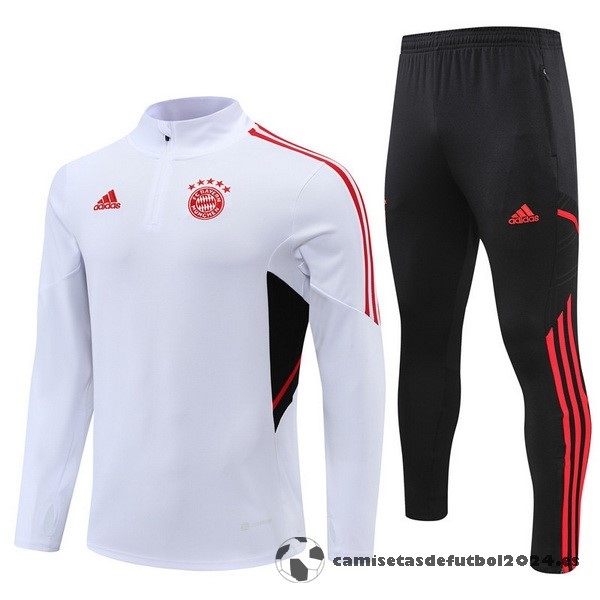 Conjunto Completo Sudadera Entrenamiento Bayern Múnich 2022 2023 Blanco Negro Rojo Venta Replicas