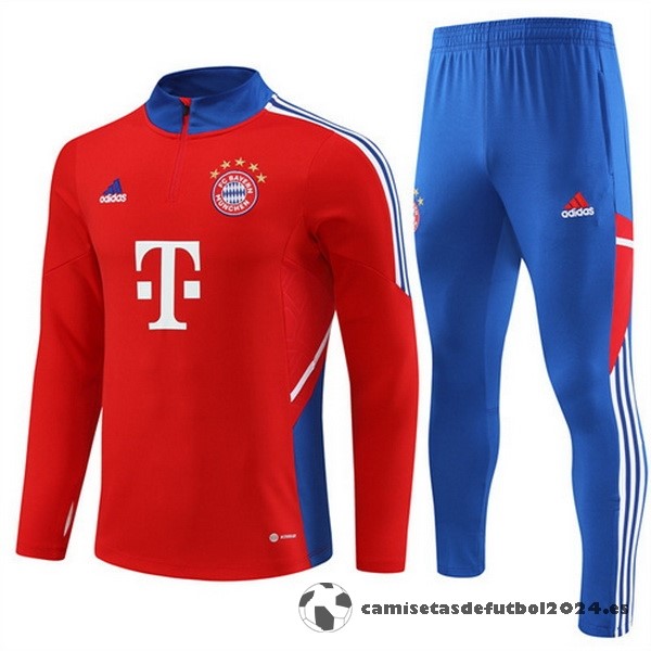 Conjunto Completo Sudadera Entrenamiento Bayern Múnich 2023 2024 Rojo Azul Venta Replicas