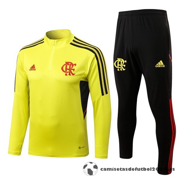Conjunto Completo Sudadera Entrenamiento Flamengo 2022 2023 Amarillo Negro Venta Replicas