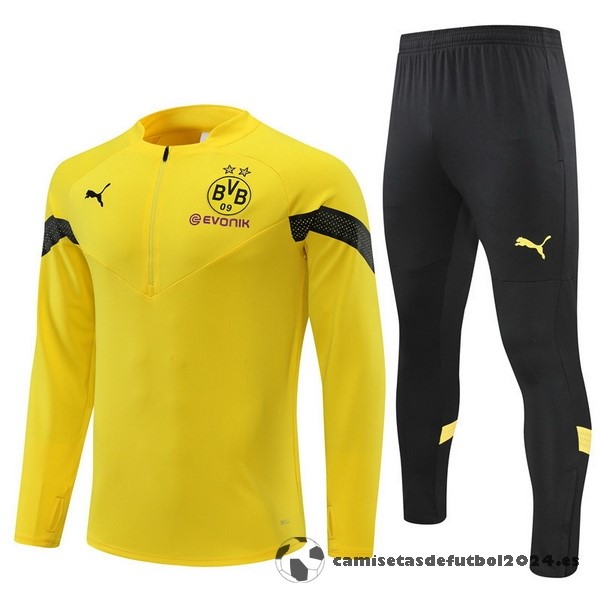 Conjunto Completo Sudadera Entrenamiento Niños Borussia Dortmund 2022 2023 Amarillo I Negro Venta Replicas