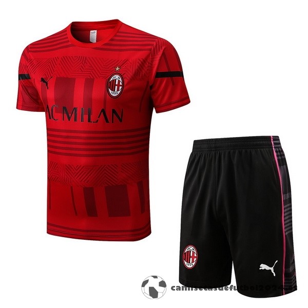 Entrenamiento Conjunto Completo AC Milan 2022 2023 Rojo Negro Venta Replicas