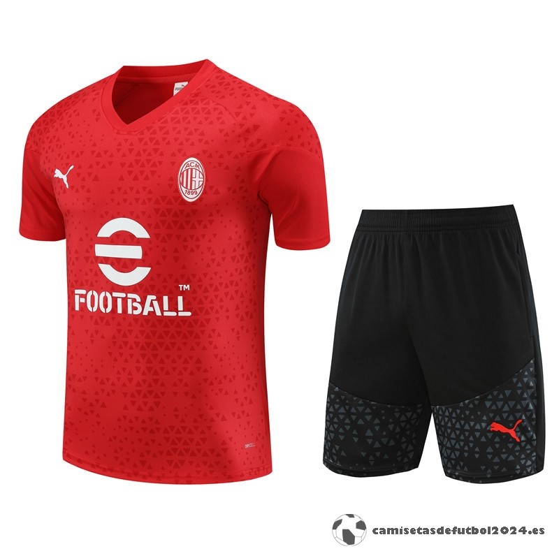 Entrenamiento Conjunto Completo Niños AC Milan 2023 2024 Rojo Negro Venta Replicas