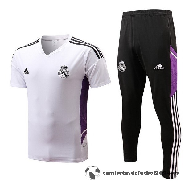 Entrenamiento Conjunto Completo Real Madrid 2022 2023 Blanco Negro Purpura Venta Replicas