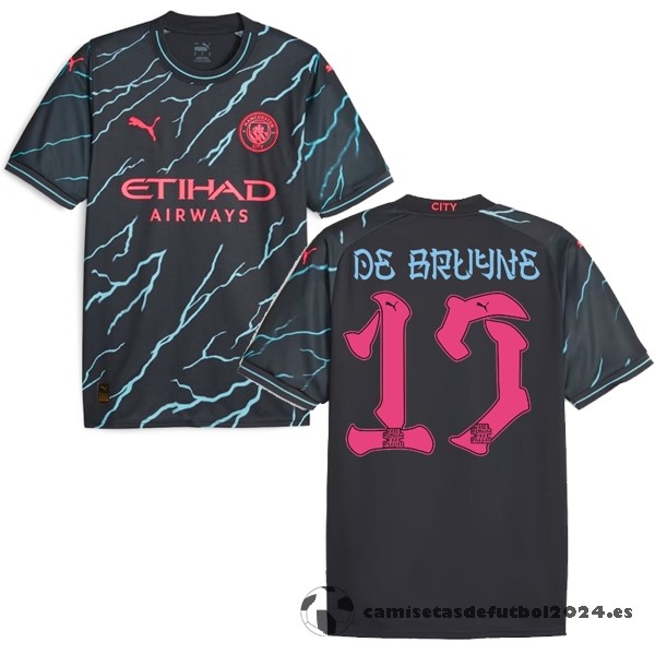 NO.17 De Bruyne Tercera Camiseta Manchester City 2023 2024 Negro Venta Replicas