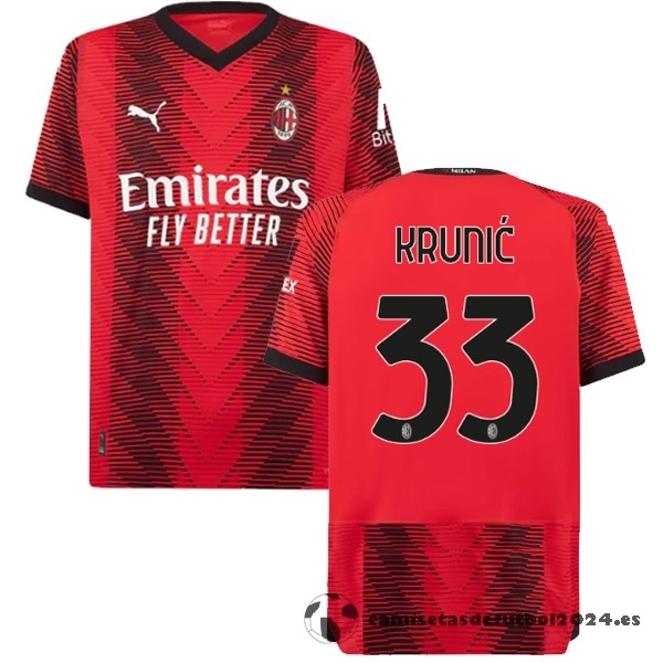 NO.33 Krunić Tailandia Casa Camiseta AC Milan 2023 2024 Rojo Venta Replicas