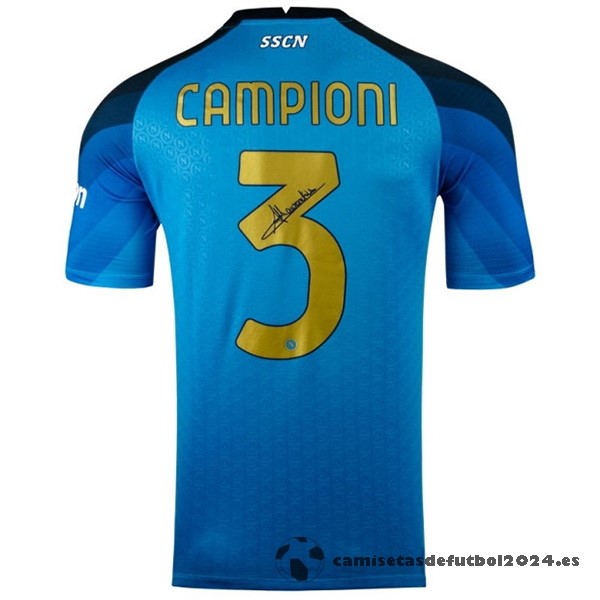 NO.3 Campioni Jugadores Casa Camiseta Napoli 2022 2023 Azul Venta Replicas