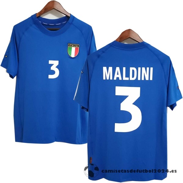 NO.3 Maldini Casa Camiseta Italy Retro 2000 Azul Venta Replicas