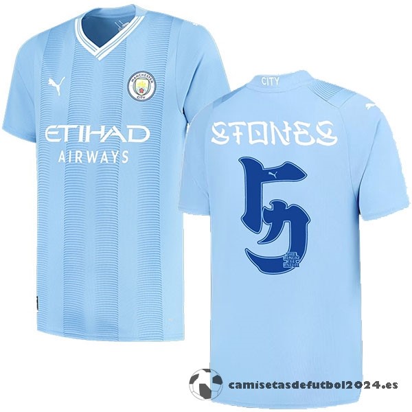 NO.5 Stones Casa Camiseta Manchester City 2023 2024 Azul Venta Replicas