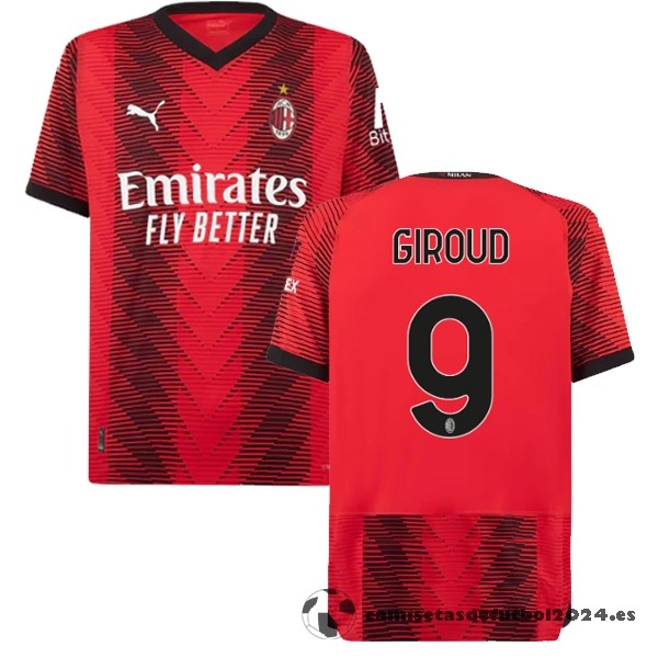 NO.9 Giroud Tailandia Casa Camiseta AC Milan 2023 2024 Rojo Venta Replicas