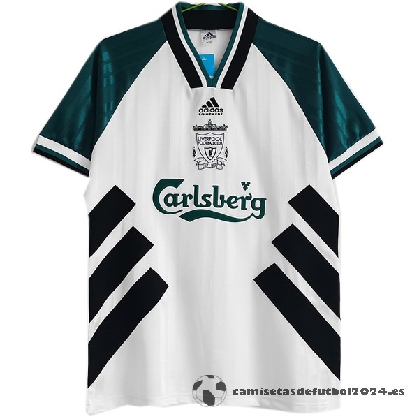 Segunda Camiseta Liverpool Retro 1993 1995 Blanco Verde Venta Replicas