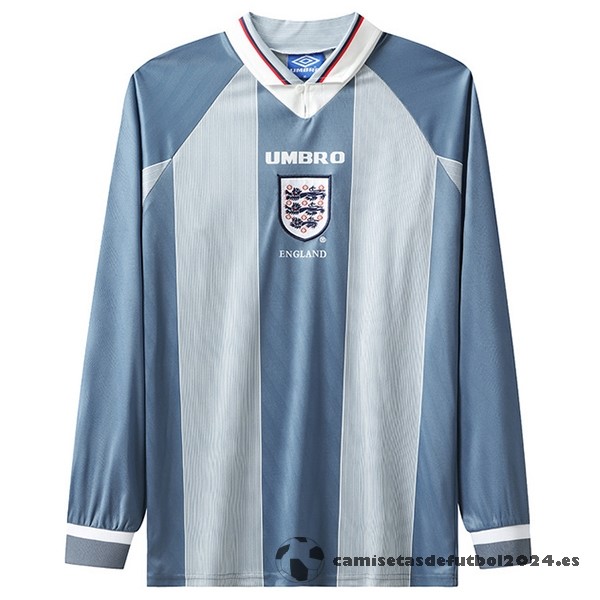 Segunda Camiseta Manga Larga Inglaterra Retro 1996 Azul Venta Replicas