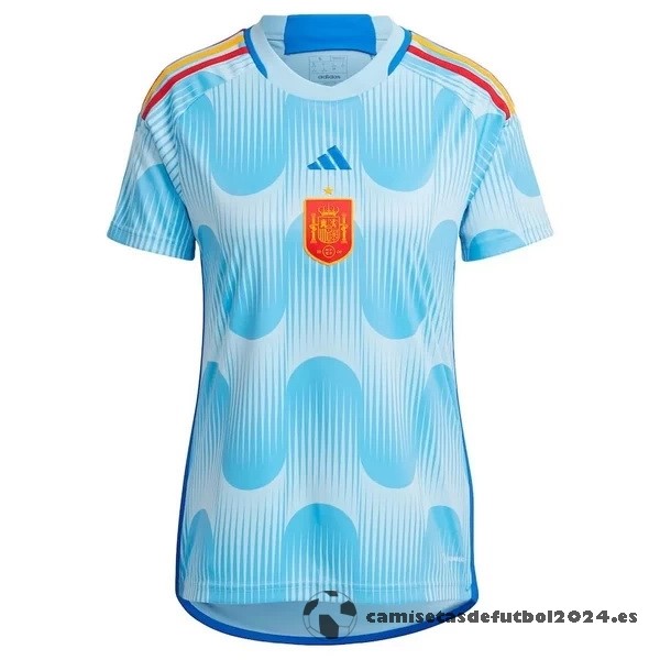 Segunda Camiseta Mujer España 2022 Azul Venta Replicas