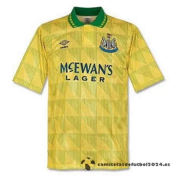 Segunda Camiseta Newcastle United Retro 1991 Amarillo Venta Replicas