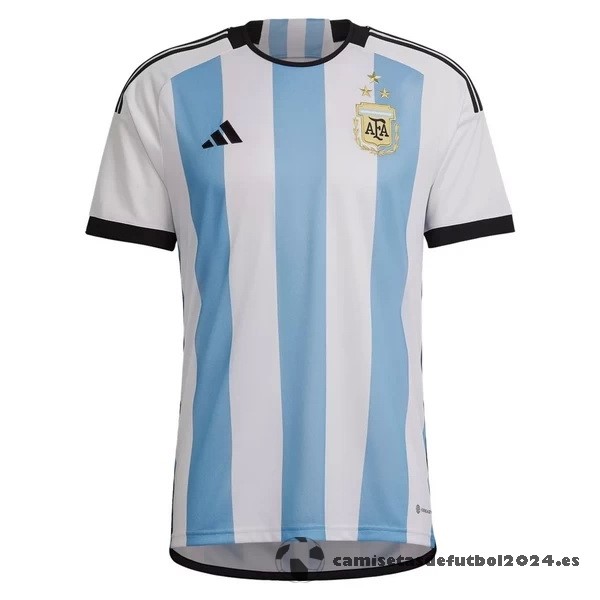 Tailandia Casa Camiseta Argentina 3 Stars 2022 Azul Blanco Venta Replicas