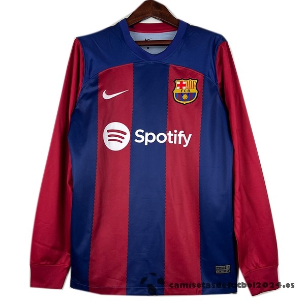 Tailandia Casa Camiseta Manga Larga Barcelona 2023 2024 Rojo Azul Venta Replicas