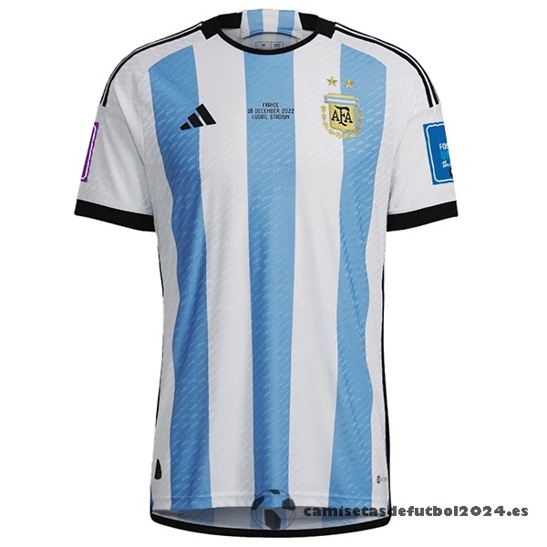 Tailandia Casa Jugadores Camiseta Argentina Finales 2022 Azul Blanco Venta Replicas