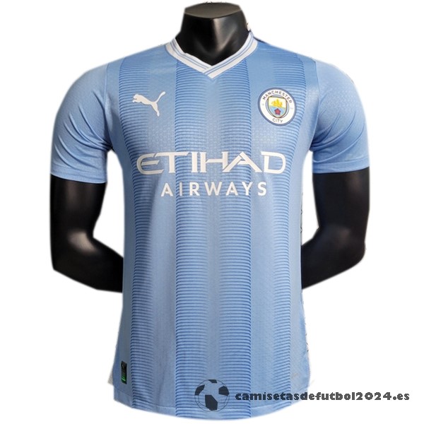 Tailandia Casa Jugadores Camiseta Manchester City 2023 2024 Azul Venta Replicas