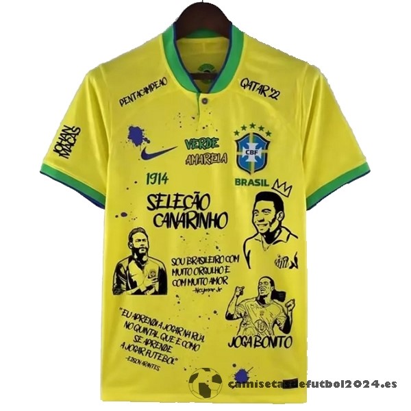 Tailandia Especial Camiseta Brasil 2022 III Amarillo Venta Replicas