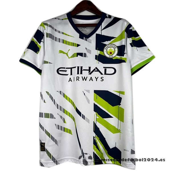 Tailandia Especial Camiseta Manchester City 2023 2024 Blanco Verde Venta Replicas
