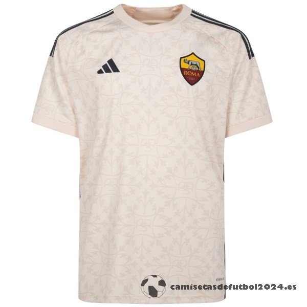 Tailandia Segunda Camiseta As Roma 2023 2024 Blanco Rosa Venta Replicas
