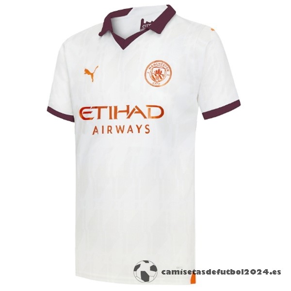 Tailandia Segunda Camiseta Manchester City 2023 2024 Amarillo Venta Replicas