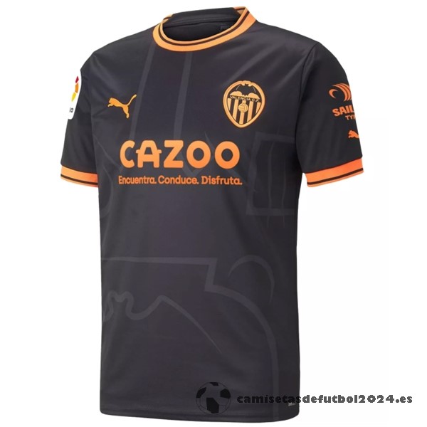 Tailandia Segunda Camiseta Valencia 2022 2023 Negro Venta Replicas