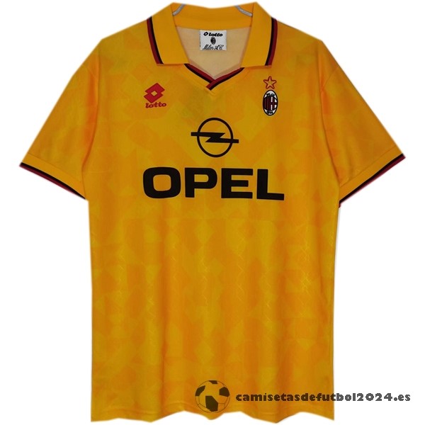 Tercera Camiseta AC Milan Retro 1995 1996 Amarillo Venta Replicas