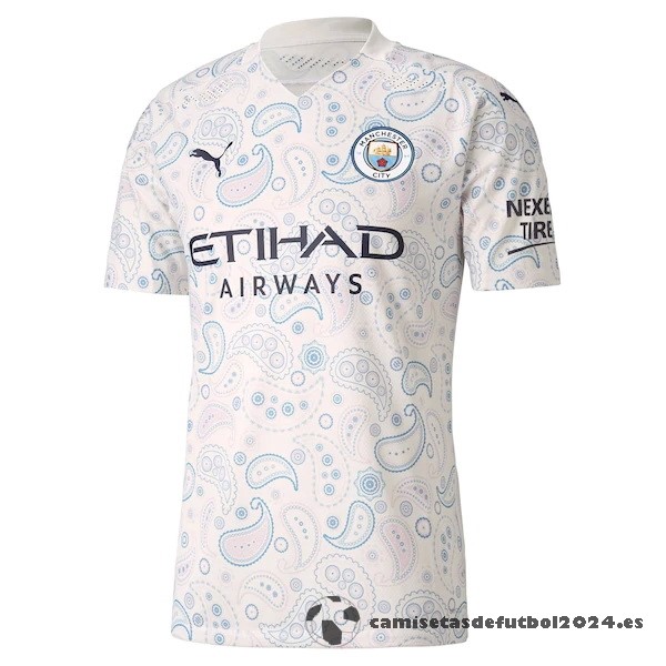 Tercera Camiseta Manchester City Retro 2020 2021 Blanco Venta Replicas