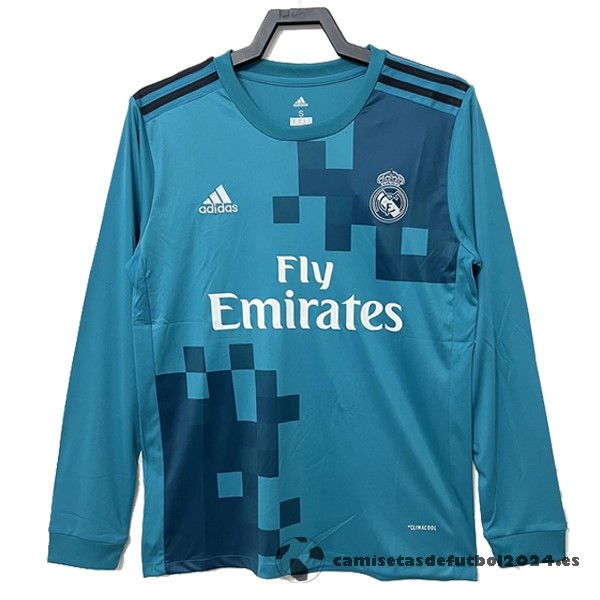 Tercera Camiseta Manga Larga Real Madrid Retro 2017 2018 Azul Venta Replicas